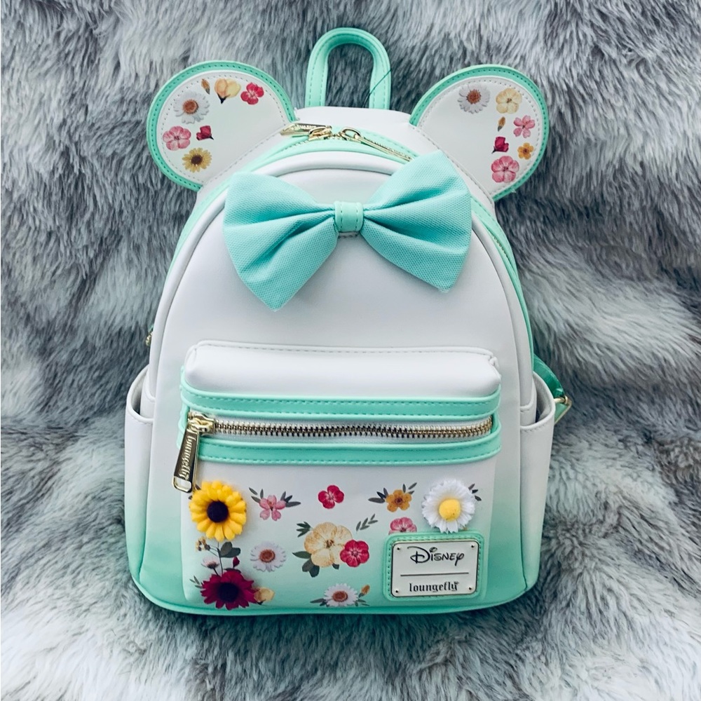 Loungefly Disney Minnie Mouse Pressed Flower Bow Mini Backpack